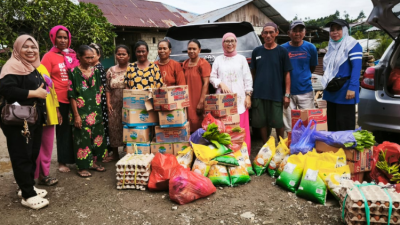 2 Posko Dapur Umum Didirikan Ketua GOW Halsel, Mardiana Bopeng: Duka Mereka Adalah Duka Kami